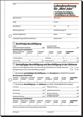 Produktbild von Formularbuch Lohnabrechnung Aushilfskräfte A5 VE=10x50 Blatt