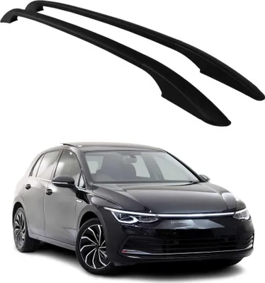 Image de Barres de toit et supports pour VW Golf mk8 2019-2025, aluminium noir, 2 pièces