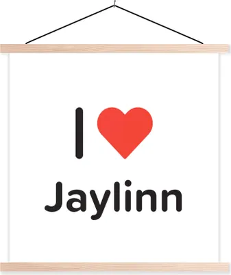 Produktbild von MuchoWow® Textilposter Ich liebe - Jaylinn - Mädchen 40x40 cm mit holzfarbenen Rahmen - Posterleiste