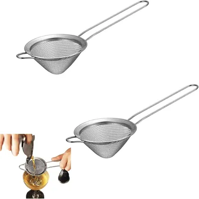 Imagen del producto de Colador fino, de 8 cm, juego de 2 unidades, de acero inoxidable, para la cocina