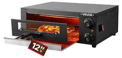 Pizzaofen 30 cm, 1450 W, 25-300 °C, Timer, zwei Heizelemente