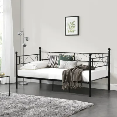 Produktbild von Metallbett 'Granada' Tagesbett 90x200 cm Stahl Schwarz
