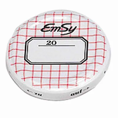 Produktbild von EmSy 595-10/10 Deckel für Saftflasche Karomuster, rot/weiß (10er Pack)