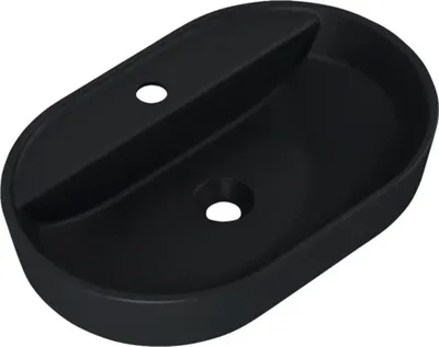 Produktbild von Jungborn Aufsatzwaschbecken NONUS DECEM 612 x 412 mm schwarz matt