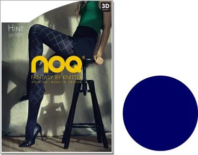 Produktbild von Karierte Damenstrumpfhose 50 den 2 Cosmos blue