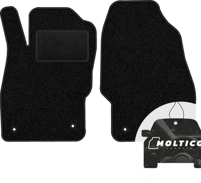 Produktbild von moto-MOLTICO Vorne Fußmatten Auto Velours Autoteppiche Schwarz Automatten Set 2-teilig passend für Opel Corsa E 2015-2019