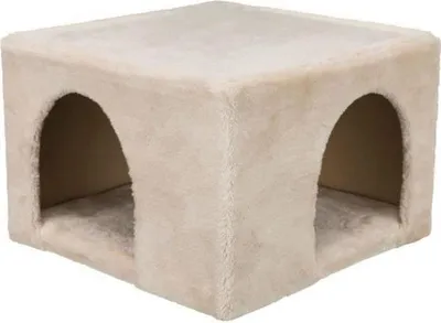 Immagine prodotto di Accogliente casetta per animali, 36 x 25 x 36 cm, beige, per conigli e piccoli roditori