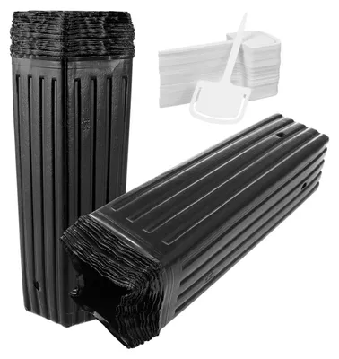 Productafbeelding van Plantenpot 60 Stuks - Plastic - Met Drainageopeningen - Inclusief Plantenetiketten