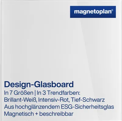 Produktbild von Magnetoplan Design-Glasboard - magnethaftend und beschreibbar - 40x40cm - Weiß