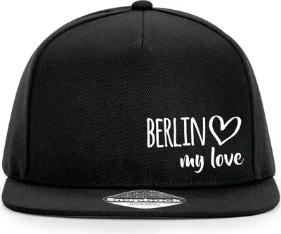 Produktbild von Huuraa Cappy Mütze Berlin my love Black Polyester Snapback Kappe Geschenkidee