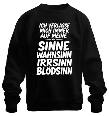 Produktbild von Ich verlasse mich auf meine Sinne Statement Sarkasmus Lustig Sweatshirt Pullover, Schwarz, XXL