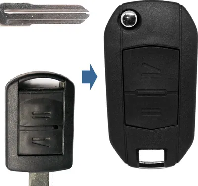 Produktbild von Klapp Schlüssel UMBAU Gehäuse Fernbedienung 2 Tasten YM28 Rohling kompatibel mit Opel