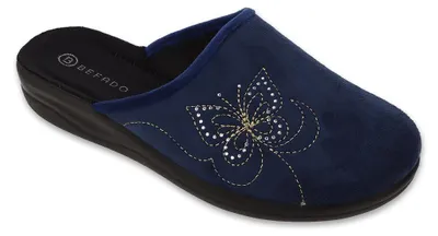 Obrázok produktu pre Dámske papuče Befado 551D021, modré, s motýlikom