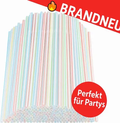 Obrázok produktu pre Farebné plastové slamky, sada 100 kusov – na párty, svadbu, narodeniny, pitie