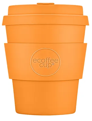 Produktbild von Ecoffee Cup Alhambra PLA - Becher to Go 240 ml - Orange Silikon