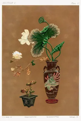 Zdjęcie produktu dla Plakat 61x91,5cm Kwiaty w Wazonie, G.A. Audsley Vintage do Salonu