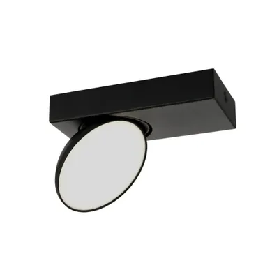 Zdjęcie produktu dla Reflektor sufitowy LED ruchomy Castelio czarny 5W biała neutralna 380lm metal wym:5x14x9cm IP20 Italux