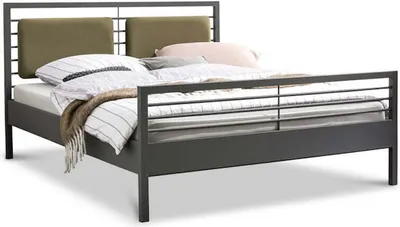 Produktbild von Metallbett Manhatten - Polsterkopfteil – 160x200 cm / schwarz / Avelina 9516