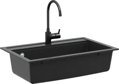 Image de vidaXL Lavabo noir 795 x 505 mm Granit