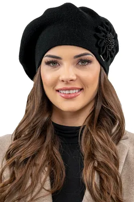 Obrázek produktu pro Vivisence dámský baret elegantní zimní čepice teplá a útulná pokrývka hlavy na zimu a podzim teplá tlustá pletená čepice, klasická čepice pro ženy, vyrobeno v EU, černá, jedna velikost pro všechny
