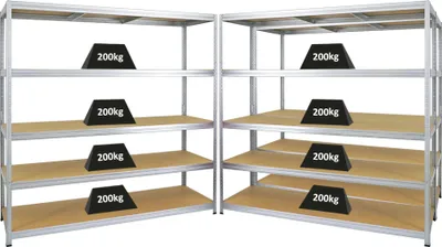 Produktbild von Mega Deal | 3x Schwerlastregal Giant Elephant | HxBxT 180x180x60cm | Fachlast 200kg | Verzinkt