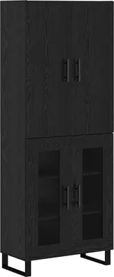 Image de Haut Armoire 2 pcs Chêne noir 69,5 x 34 x 180 cm