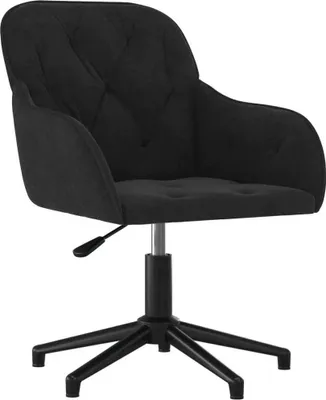 A black office chair on a white background.