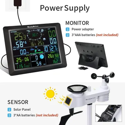 Produktbild von Wetterstation - Hygrometer - Thermometer - Luftfeuchtigkeitsmesser - Außensensor - Kabellos - Solarbetrieben