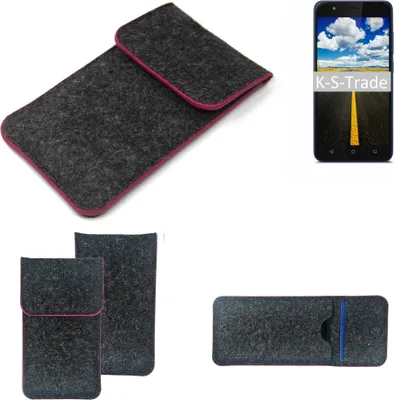 Produktbild von K-S-Trade Handy Schutz Hülle kompatibel mit Gigaset GS270 Plus Schutzhülle Handyhülle Filztasche Pouch Tasche Case Sleeve Filzhülle dunkelgrau