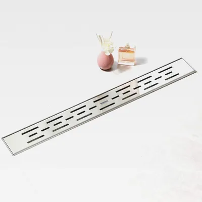 Produktbild von Duschrinne 40cm, Vergitterter Duschrinne Extra Flach mit Siphon Geruchsstop und Haarfilter, Badezimmer Duschablauf Komplettset