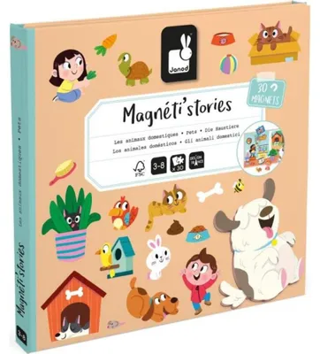 Produktbild von Janod Magnetset Haustiere - Lernspielzeug Magnetbuch für Kinder