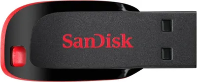 Obrázok produktu pre SanDisk Cruzer Blade, 128 GB, USB Typ-A, 2.0, Bez krytu konektora, 2,5 g, Čierna, Červená