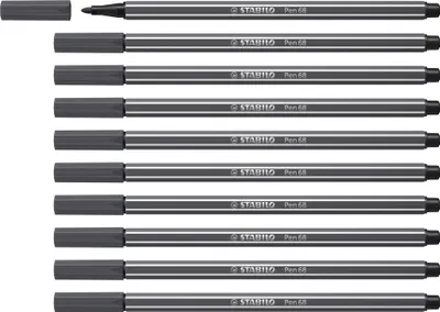 Obrázok produktu pre Prémiové plniace pero - STABILO Pen 68 - balenie 10 ks - čierno-sivé