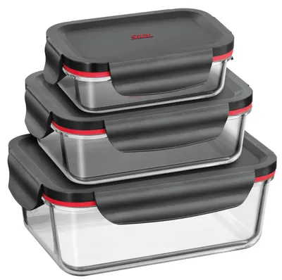 Imagen del producto de Conjunto de 3 recipientes multifuncionales para utensilios de cocina SILIT, color /rojo, marca Storio