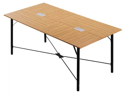 Image de Table de conférence, table de réunion pour 6 à 8 personnes, dimensions 180 x 90 cm (longueur x largeur), bureau rectangulaire multifonction, table de réunion, table polyvalente, table de pause