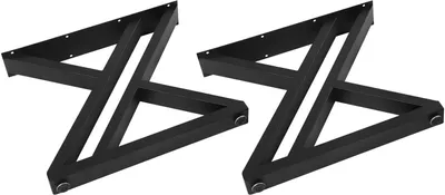 Productafbeelding van Tafelpoten, zwart. Tafelonderstel, metaal. Tafelpoten, meubelpoten, staal. Industrieel design, X-vorm