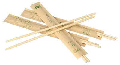 Produktbild von Paar Essstäbchen Bambus "ASIA" rund 22,5 cm einzeln gehüllt