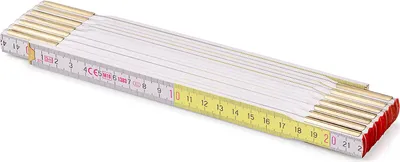 Produktbild von Metrie Zollstock 3m Profi 15, Weiß-Gelb, mit Stahlgelenken