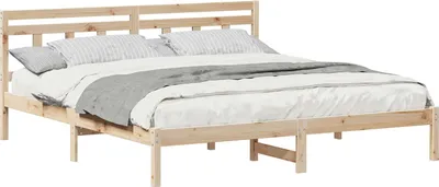 Produktbild von Bettrahmen Braun 180 x 200 cm Massives Kiefernholz