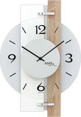 Zdjęcie produktu dla Zegar ścienny nowoczesny 40 cm x 28 cm x 6 cm - AMS Model: 9557