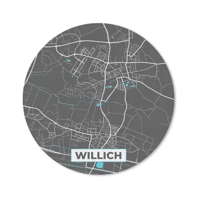 Produktbild von MuchoWow® Mauspad Mousepad Stadtplan - Deutschland - Blau - Willich - Karte 40x40 cm - Mousepads - Maus Mat - Pad - Mausunterlage - Schreibtisch Accessoires