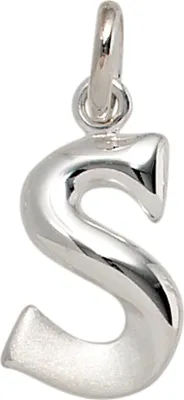 Produktbild von JOBO Anhänger Buchstabe S 925 Sterling Silber rhodiniert teilmattiert