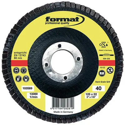 Produktbild von FORMAT Schleifmopteller GlasGewinde 115mm K 80 gerade