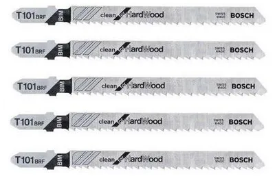 Image de Lot de 5 lames de scie sauteuse T 101 BRF BOSCH 2608634235 pour bois dur