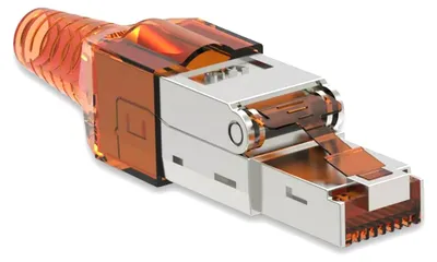 Produktbild von 1x Netzwerkstecker CAT 7 Werkzeuglos RJ45 Netzwerk Metall Stecker Verlegekabel