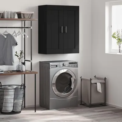 Image de vidaXL Armoire murale noire 69,5x34x90 cm Bois composite