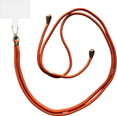Obrázek produktu pro Smartphonica Phone Cord Universal - nastavitelný odnímatelný kabel pro mobilní telefon - 150 CM - Řetízek na telefon tmavě oranžový
