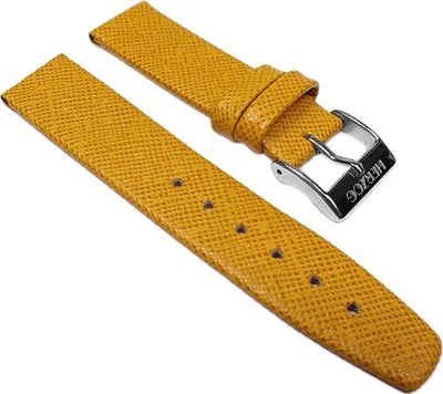 Produktbild von Uhrenarmband Leder Gelb für Kinder Antiallergie 23288S, Stegbreite:12mm