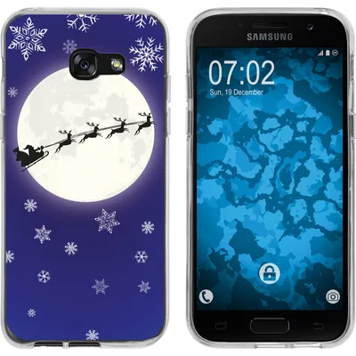 Produktbild von PhoneNatic Case kompatibel mit Samsung Galaxy A7 (2017) Silikon-Hülle X Mas Weihnachten Santa - Snowflakes M4