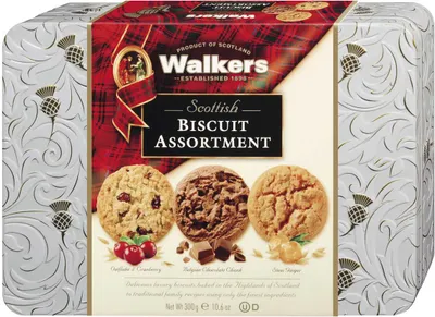 Produktbild von Walkers Shortbread Biscuit Tin Assorted Biscuits in einer Dose 300g